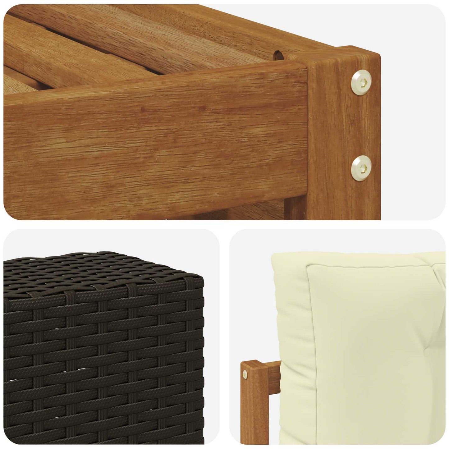 Outdoor-Sofagarnitur 6 stk. Natur und Creme