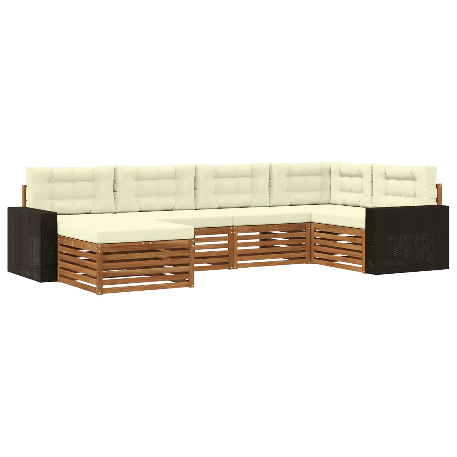 Outdoor-Sofagarnitur 6 stk. Natur und Creme