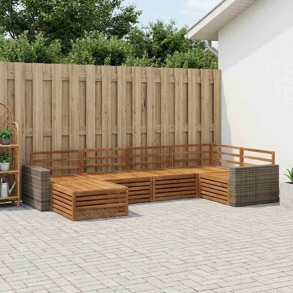 Outdoor-Sofagarnitur 6 pcs Natur
