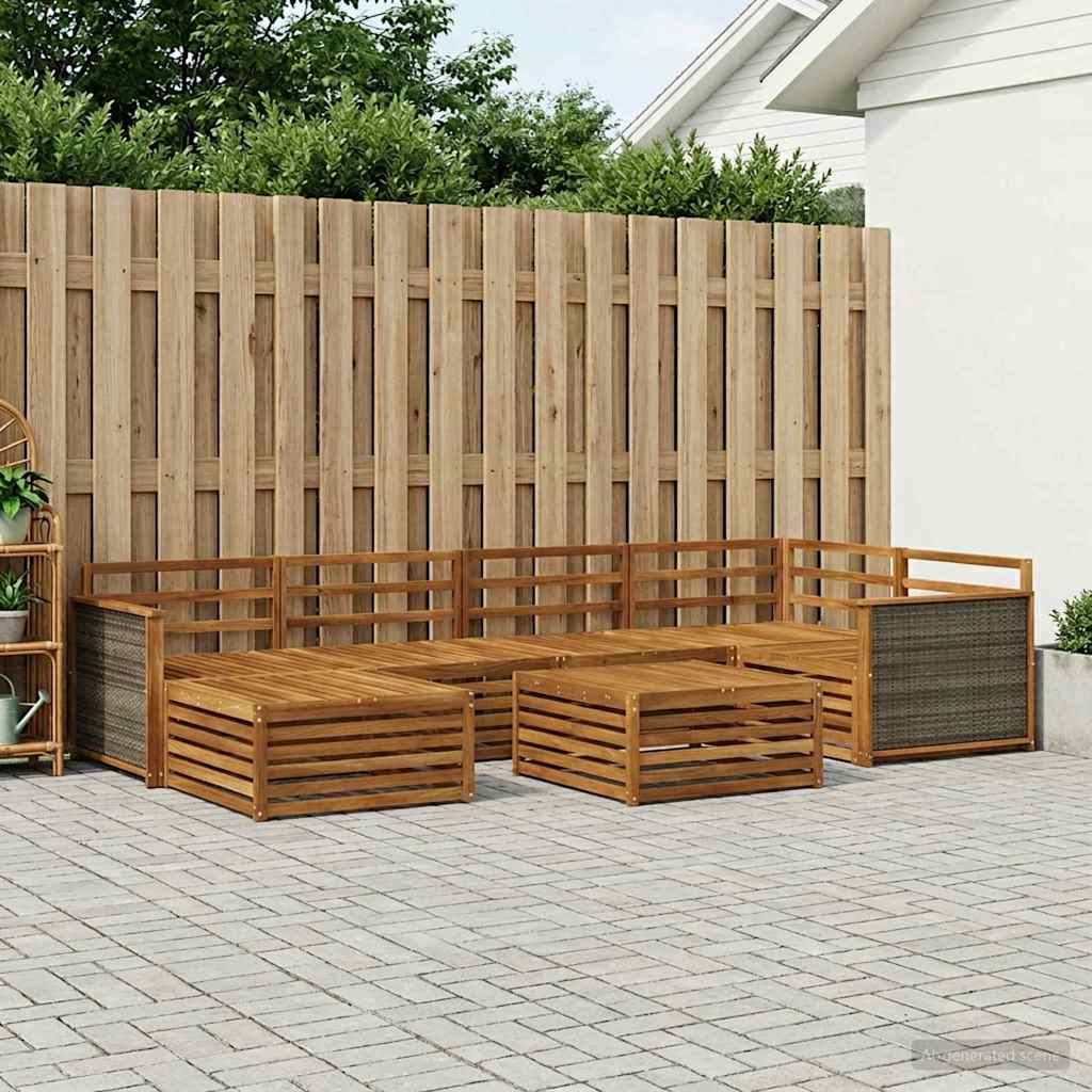 Outdoor-Sofagarnitur 7 pcs Natur