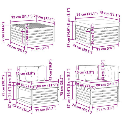 Outdoor-Sofagarnitur 7 stk. Natur und Beige