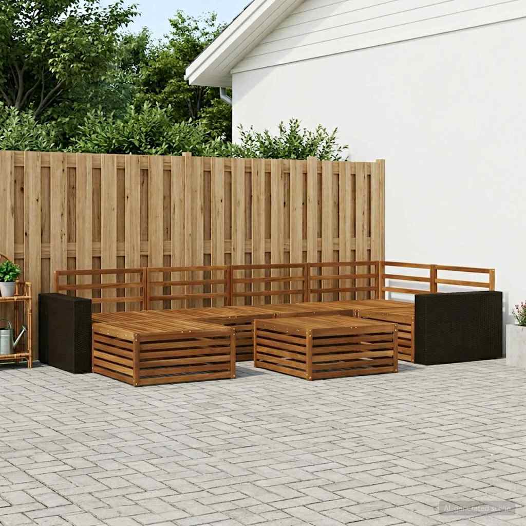Outdoor-Sofagarnitur 7 pcs Natur
