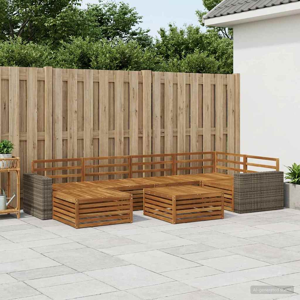 Outdoor-Sofagarnitur 7 pcs Natur