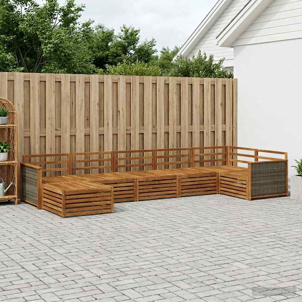 Outdoor-Sofagarnitur 7 pcs Natur