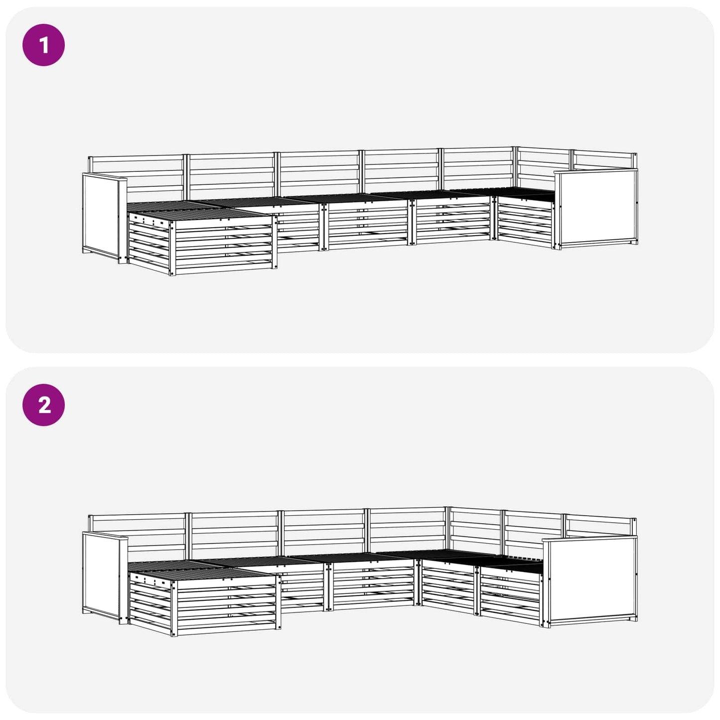 Outdoor-Sofagarnitur 7 pcs Natur