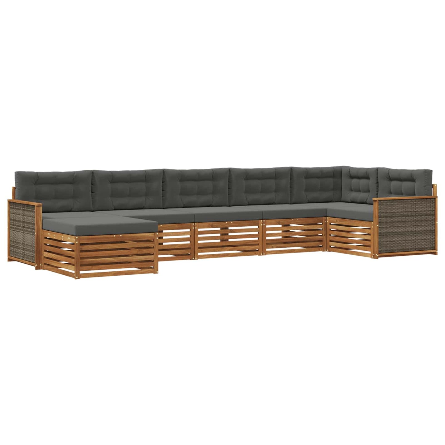 Outdoor-Sofagarnitur 7 stk. Natur und Anthrazit
