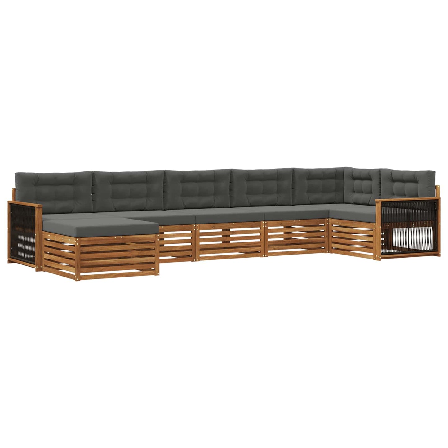 Outdoor-Sofagarnitur 7 stk. Natur und Anthrazit