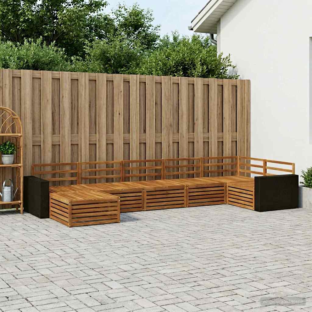 Outdoor-Sofagarnitur 7 pcs Natur