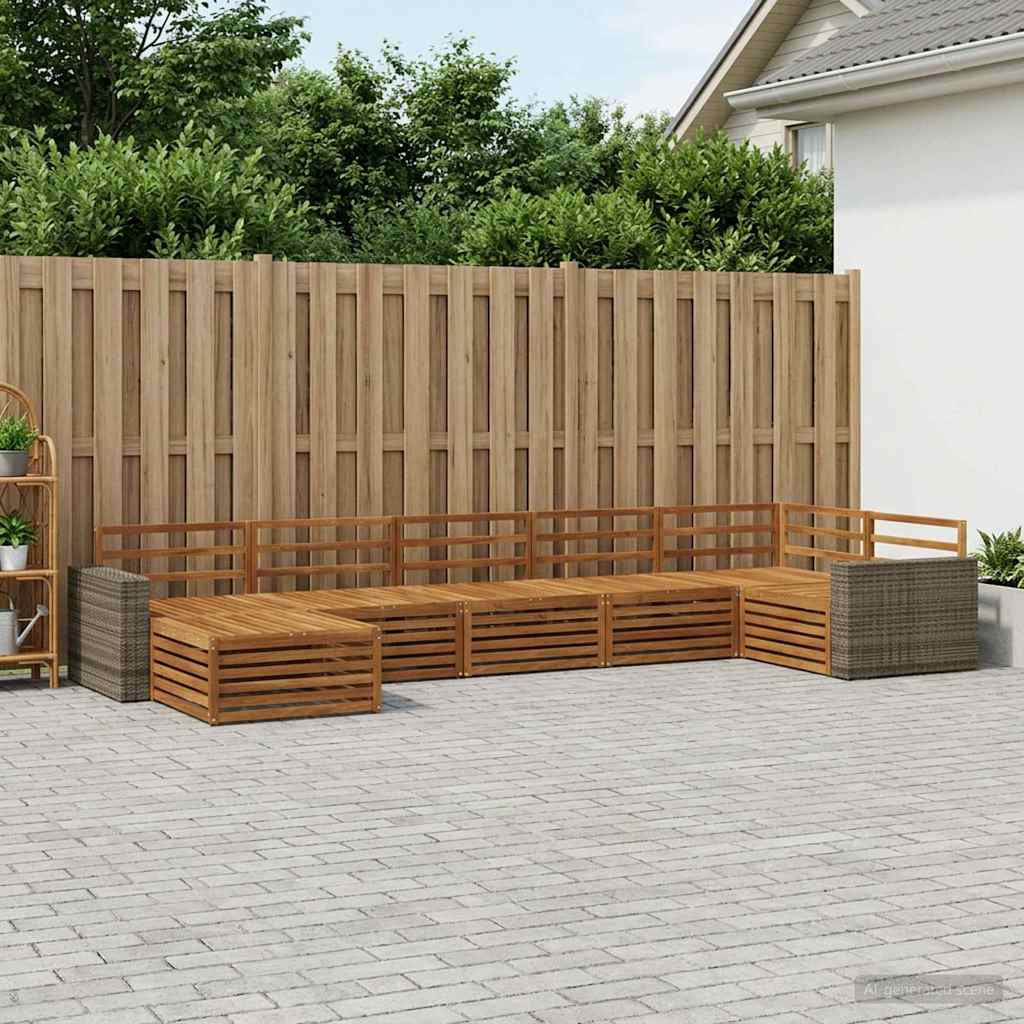 Outdoor-Sofagarnitur 7 pcs Natur