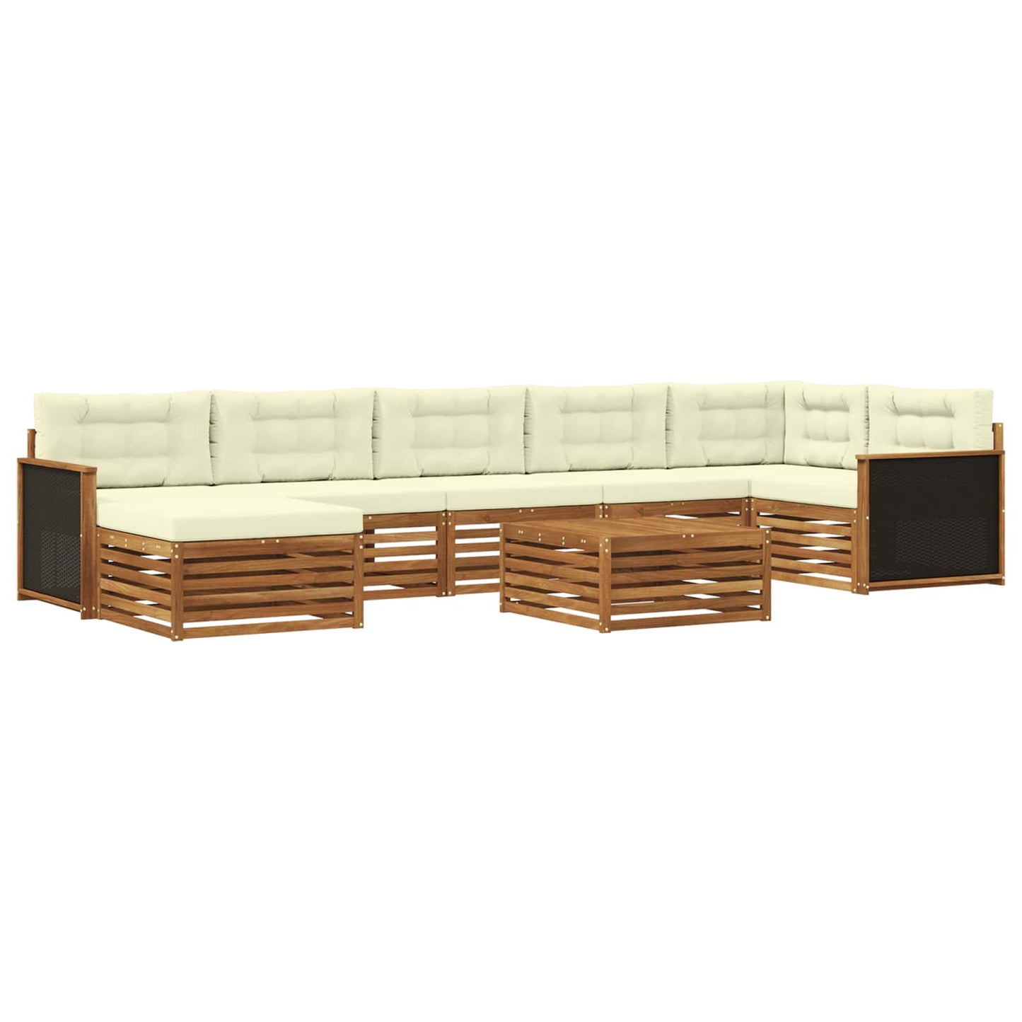 Outdoor-Sofagarnitur 8 stk. Natur und Creme
