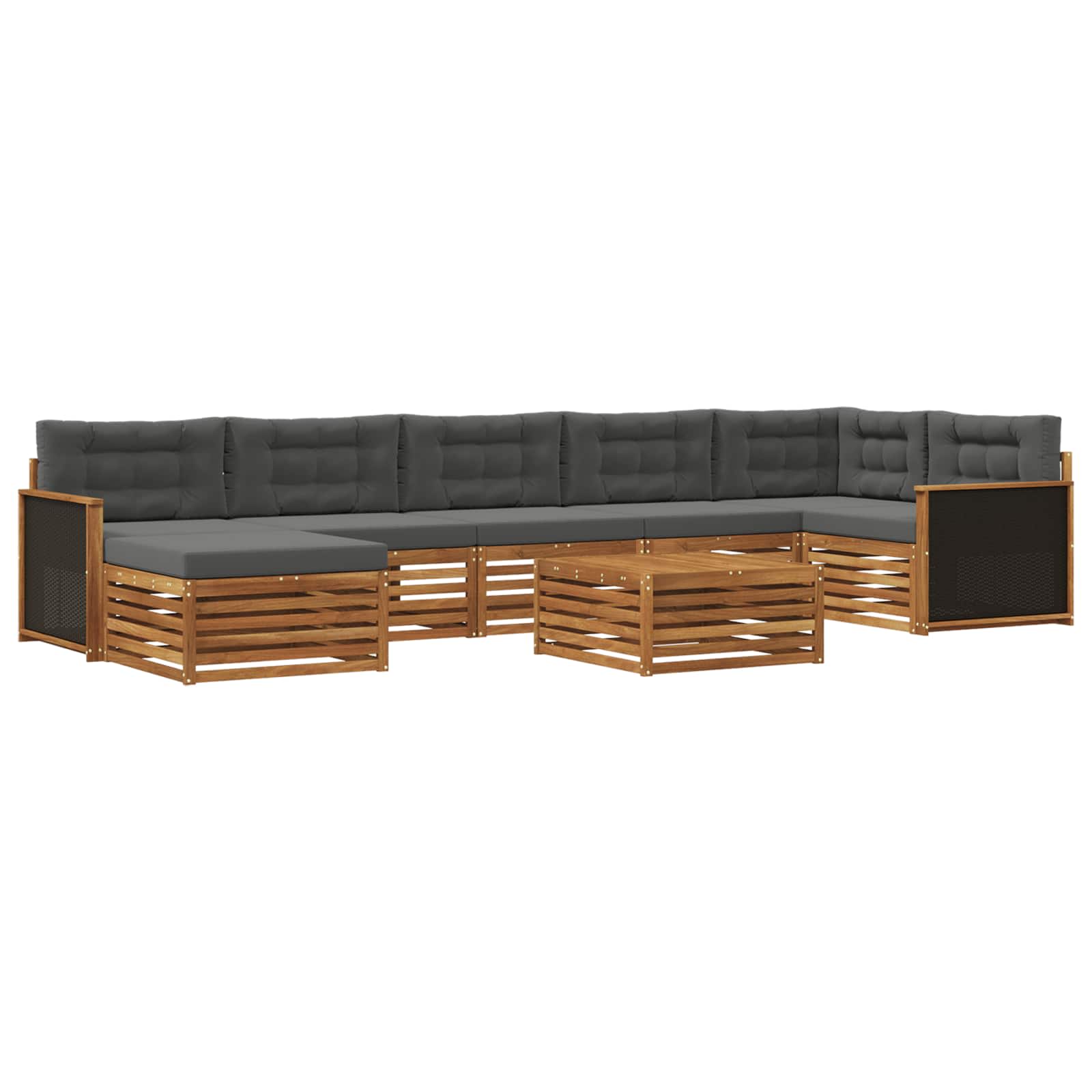 Outdoor-Sofagarnitur 8 stk. Natur und Anthrazit