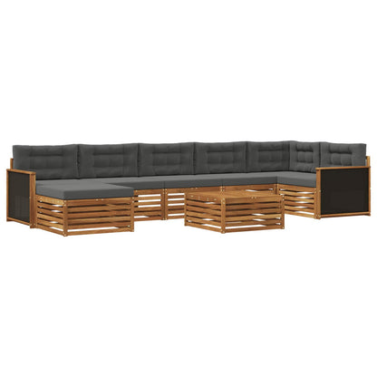 Outdoor-Sofagarnitur 8 stk. Natur und Anthrazit