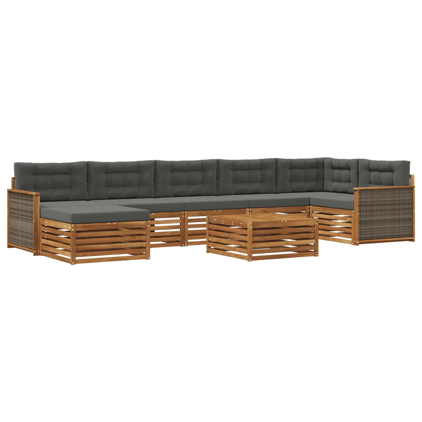 Outdoor-Sofagarnitur 8 stk. Natur und Anthrazit