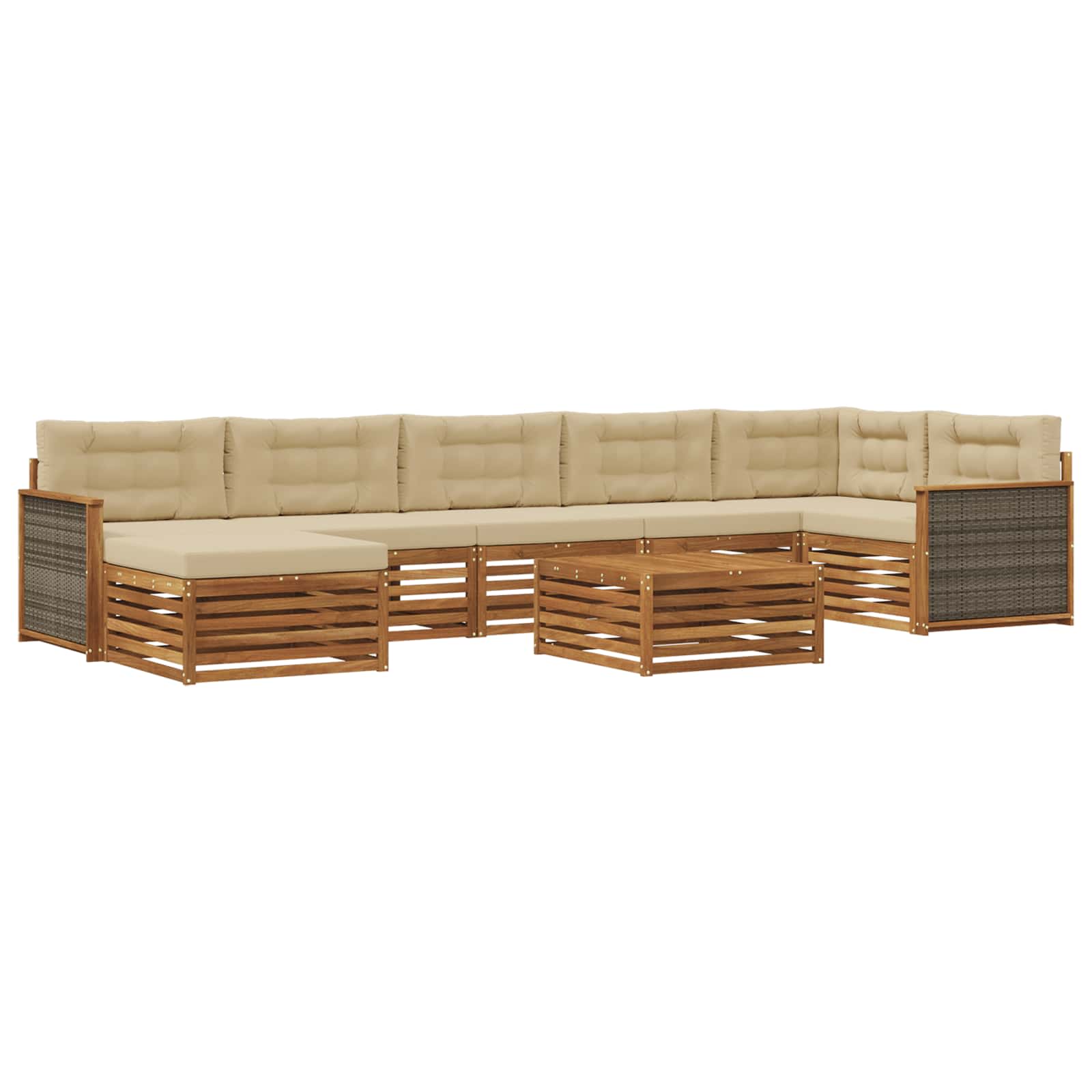 Outdoor-Sofagarnitur 8 pcs Natur und Beige