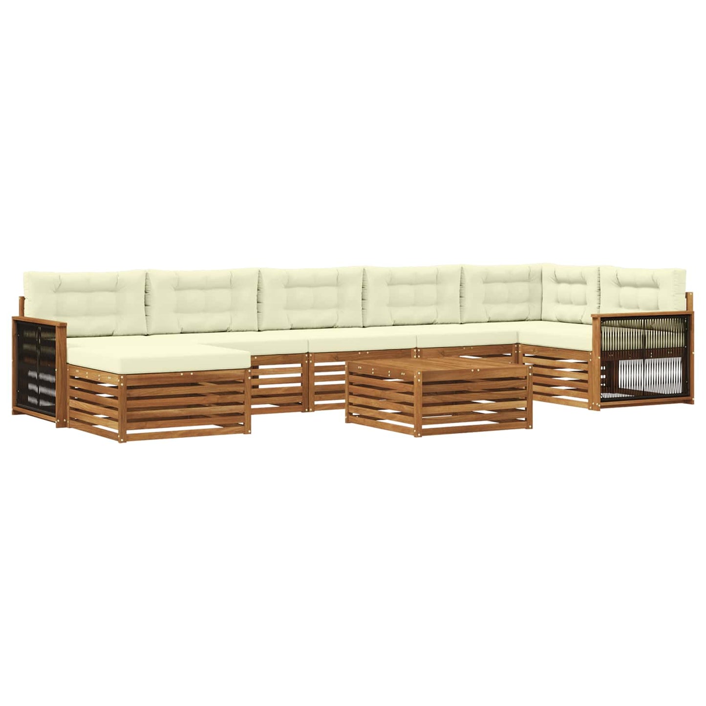 Outdoor-Sofagarnitur 8 stk. Natur und Creme