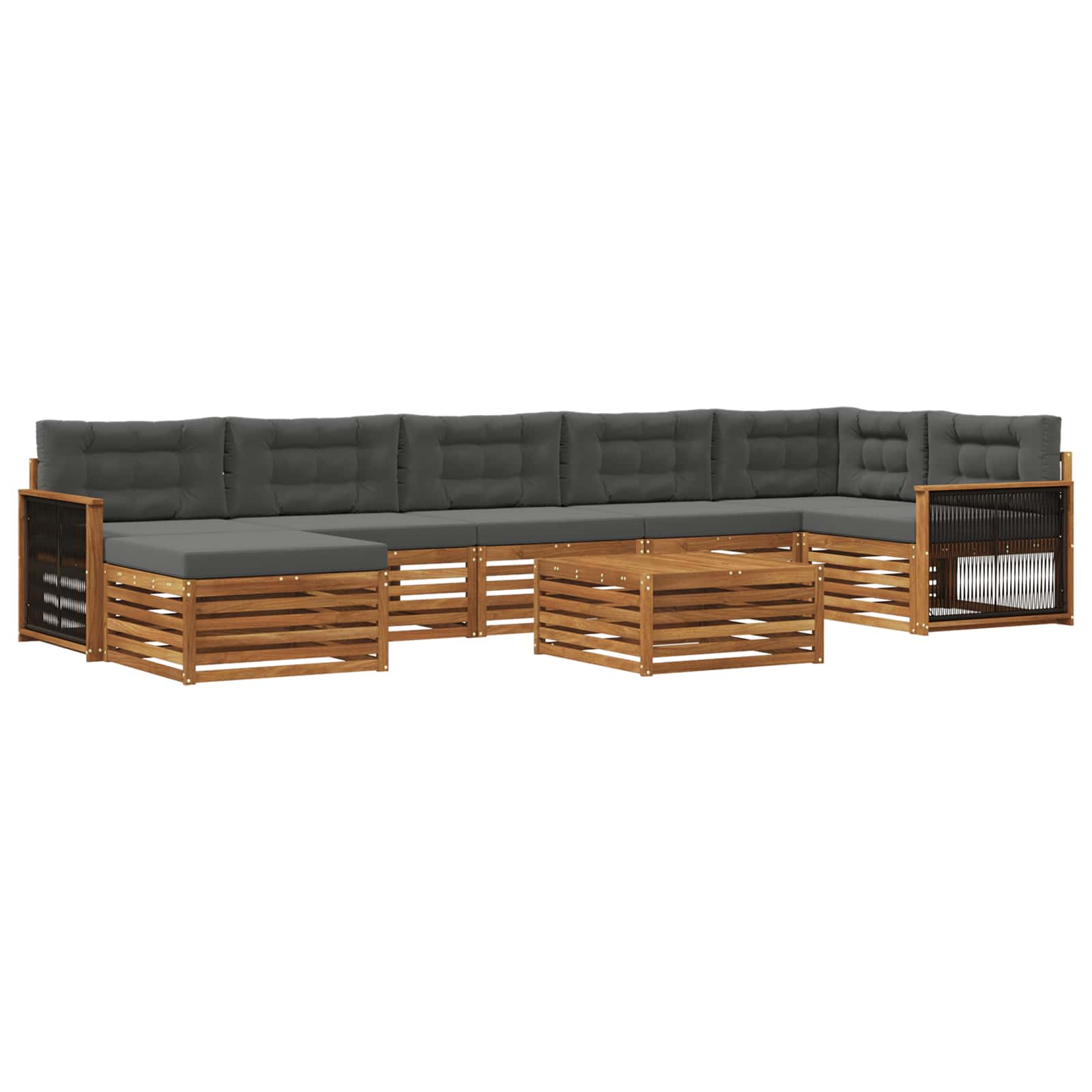 Outdoor-Sofagarnitur 8 stk. Natur und Anthrazit