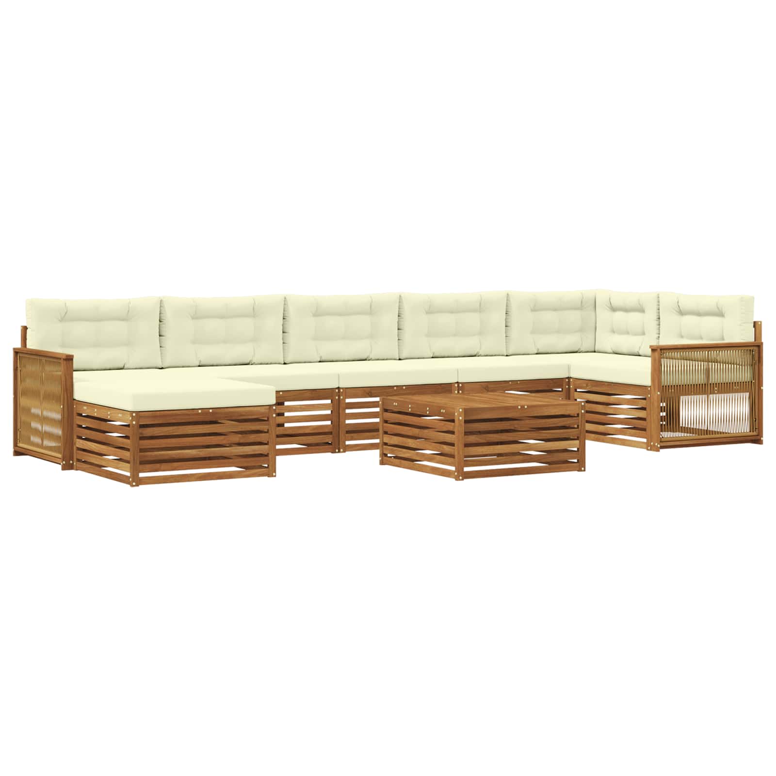 Outdoor-Sofagarnitur 8 stk. Natur und Creme
