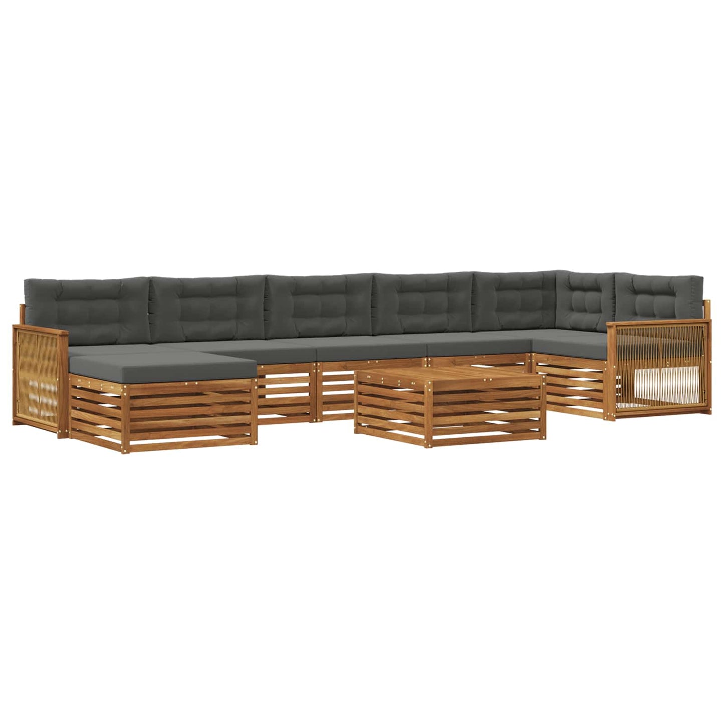 Outdoor-Sofagarnitur 8 stk. Natur und Anthrazit