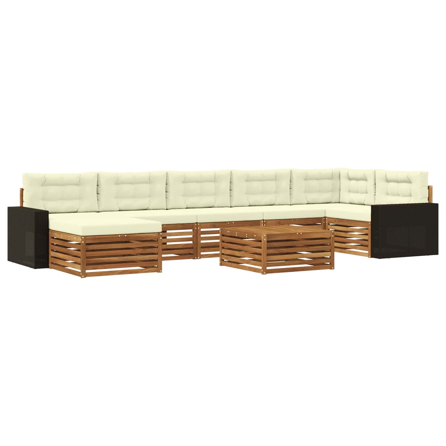 Outdoor-Sofagarnitur 8 stk. Natur und Creme