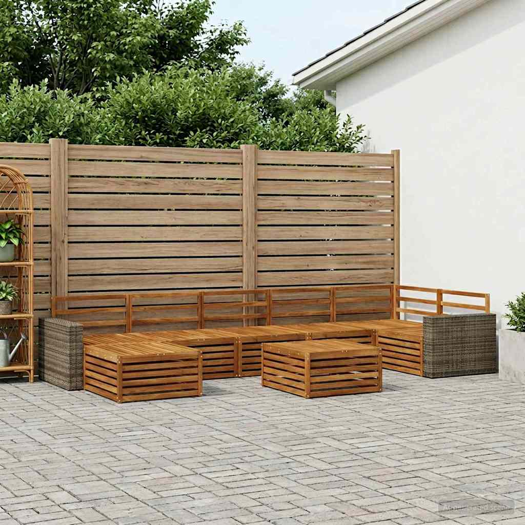 Outdoor-Sofagarnitur 8 pcs Natur