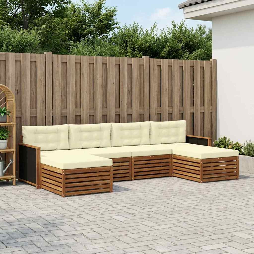 Sofagarnituren mit Kissen 6 pcs Massivholz Akazie