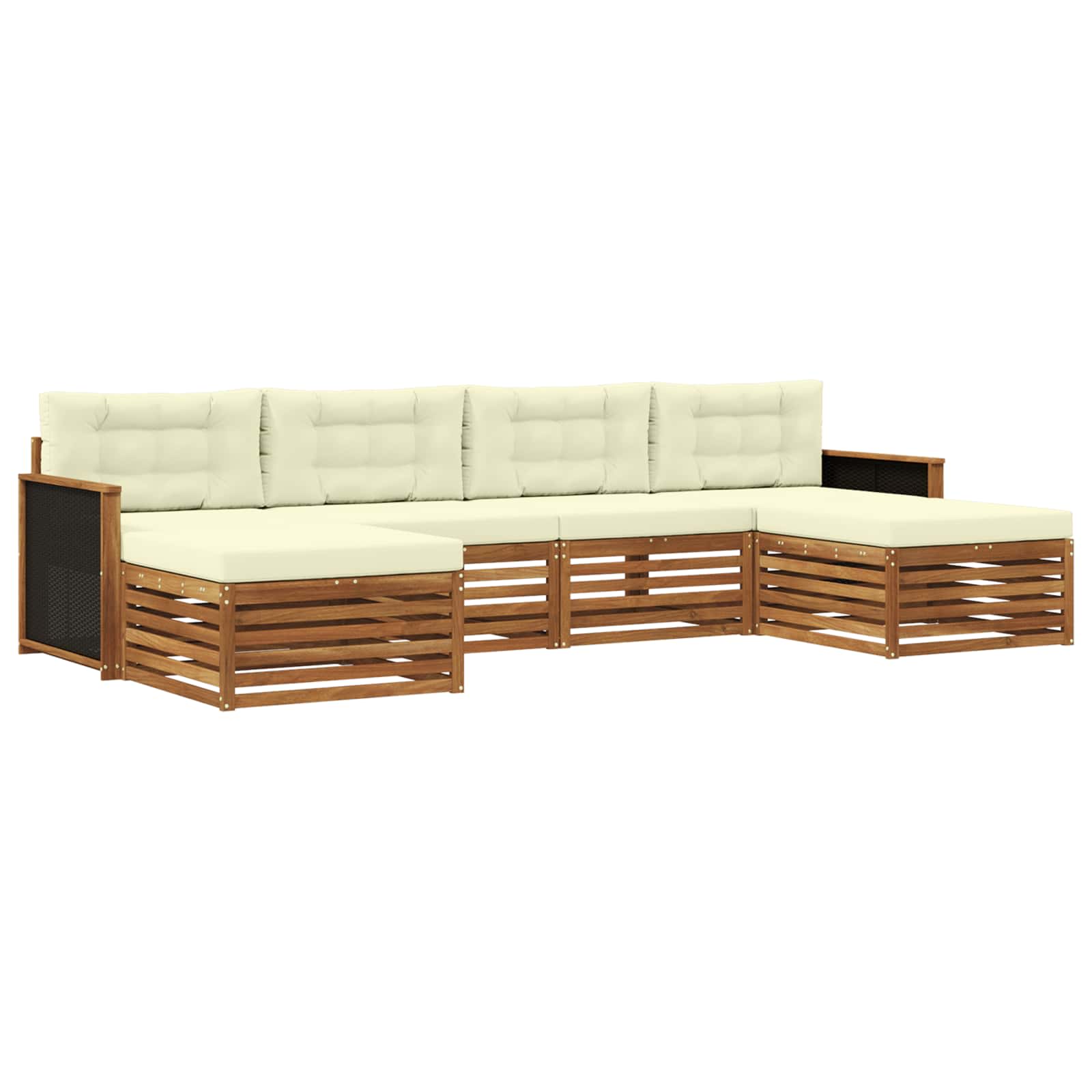 Sofagarnituren mit Kissen 6 pcs Massivholz Akazie