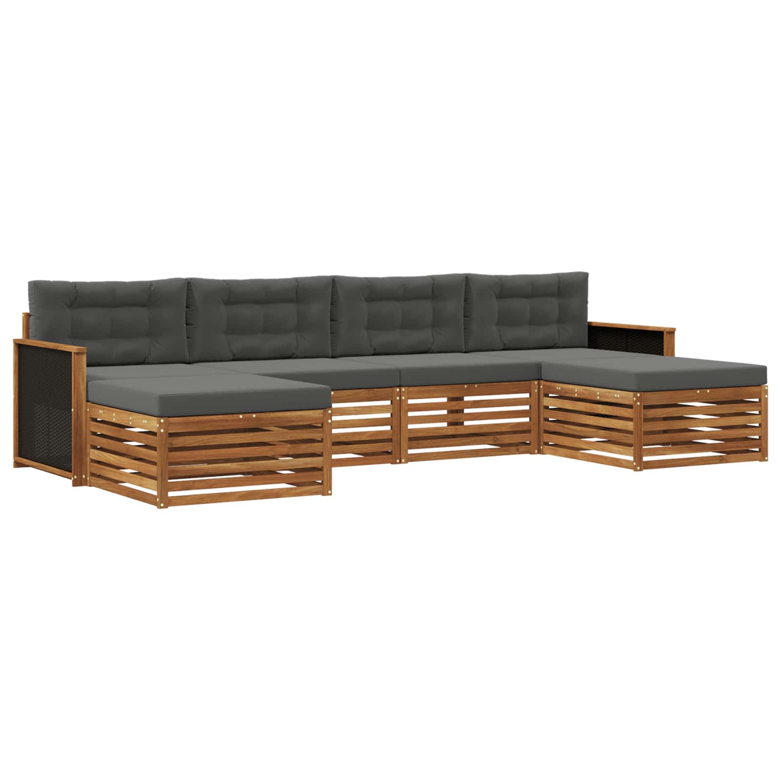 Sofagarnituren mit Kissen 6 pcs Massivholz Akazie