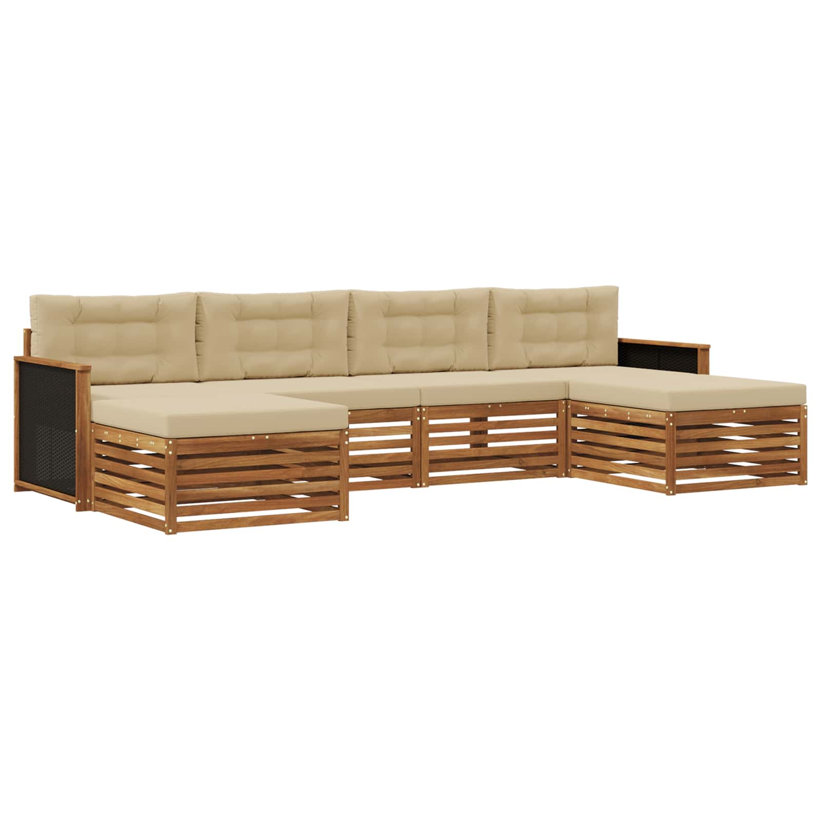 Sofagarnituren mit Kissen 6 pcs Massivholz Akazie