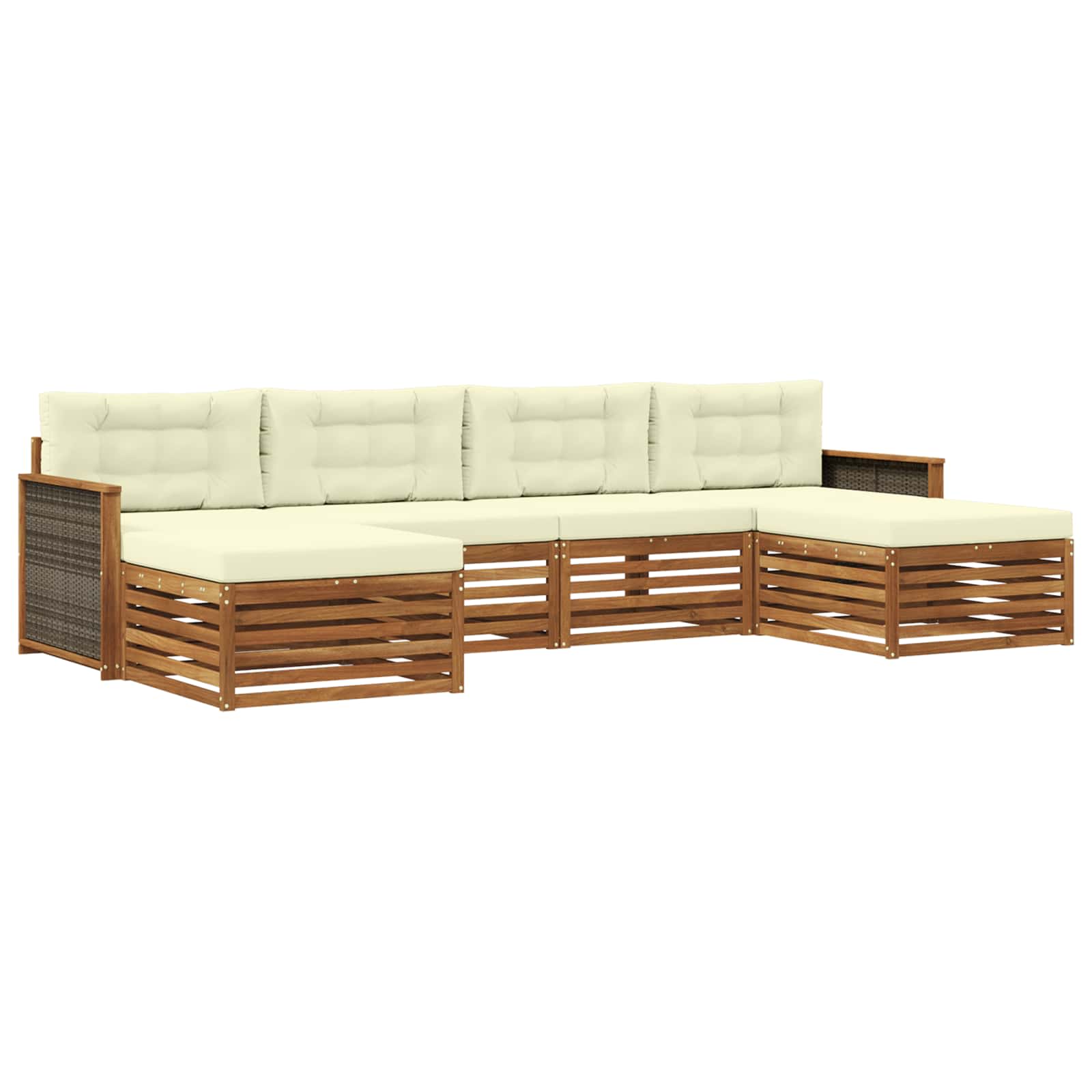 Sofagarnituren mit Kissen 6 pcs Massivholz Akazie