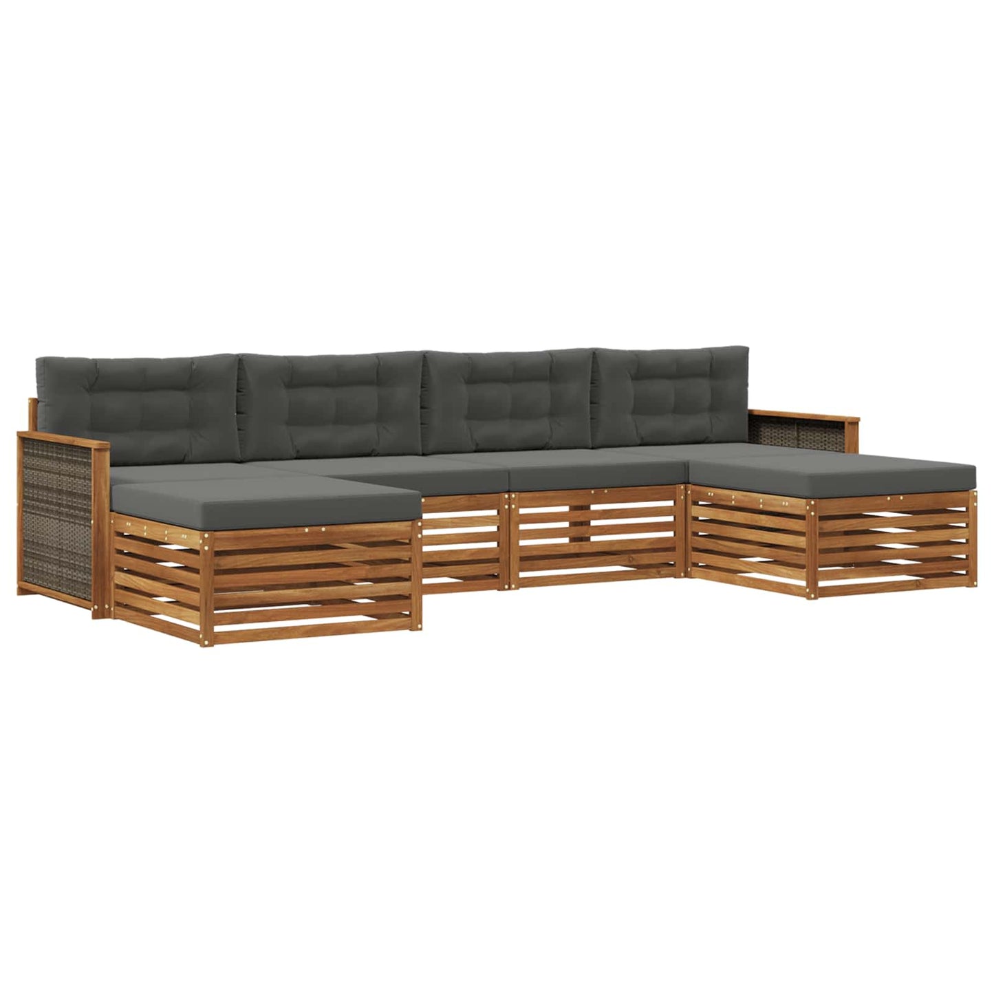 Sofagarnituren mit Kissen 6 pcs Massivholz Akazie