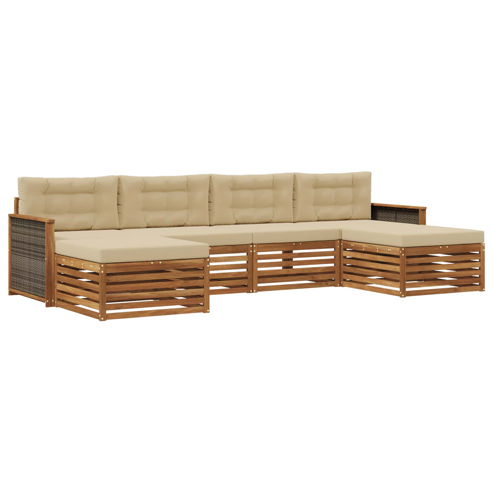 Sofagarnituren mit Kissen 6 pcs Massivholz Akazie