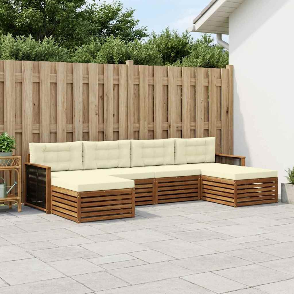 Sofagarnituren mit Kissen 6 pcs Massivholz Akazie
