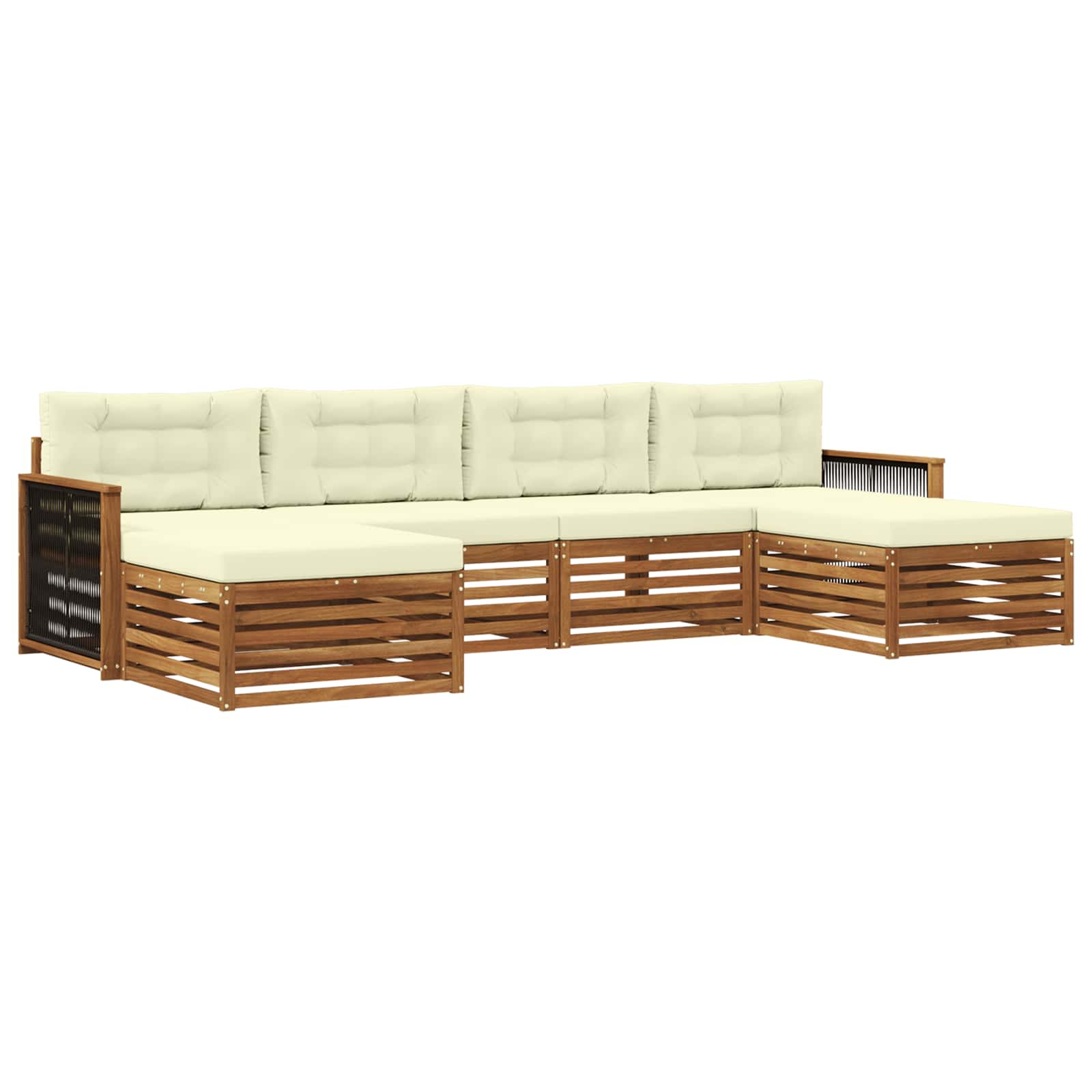 Sofagarnituren mit Kissen 6 pcs Massivholz Akazie