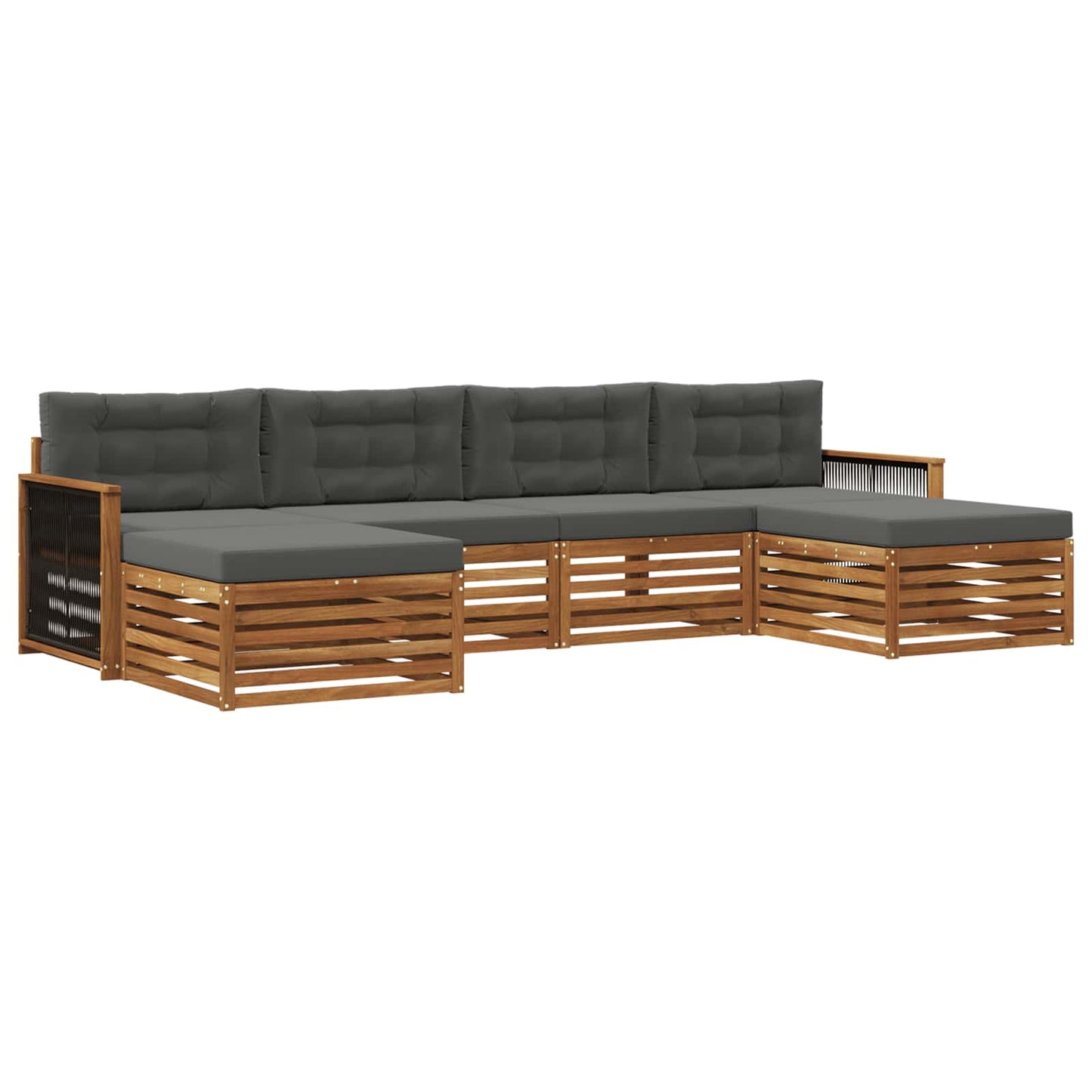 Sofagarnituren mit Kissen 6 pcs Massivholz Akazie