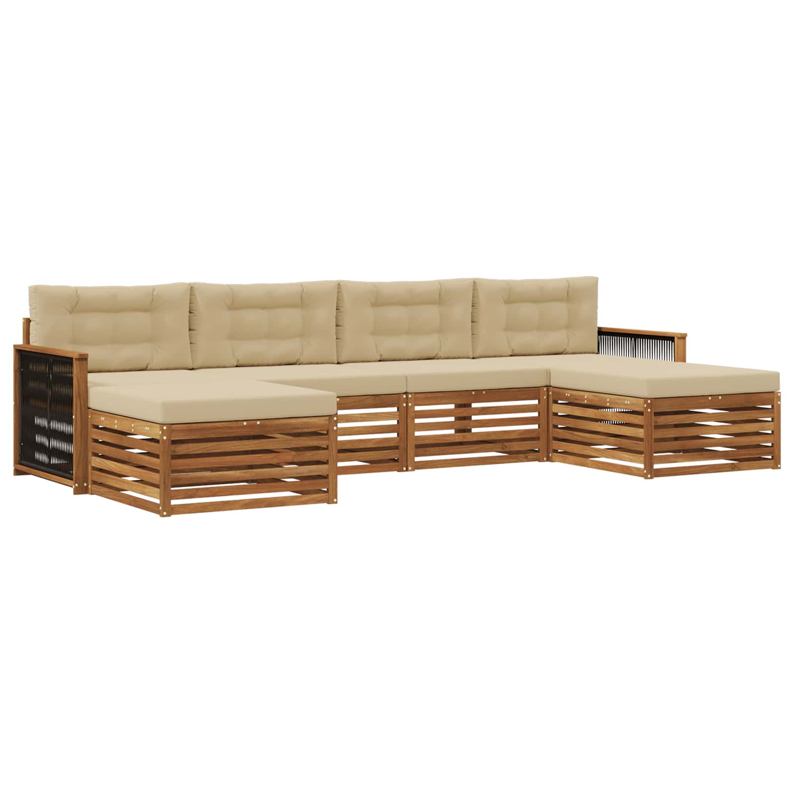 Sofagarnituren mit Kissen 6 pcs Massivholz Akazie