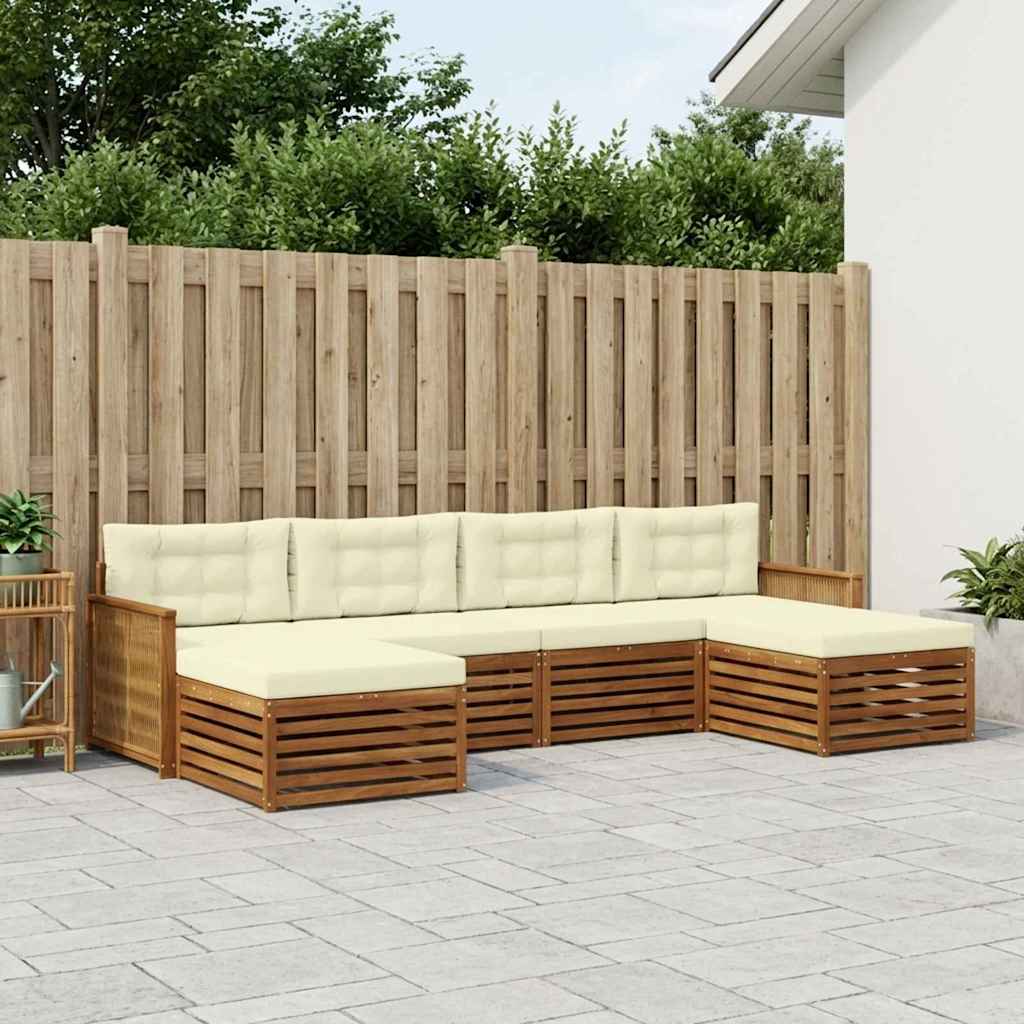 Sofagarnituren mit Kissen 6 pcs Massivholz Akazie