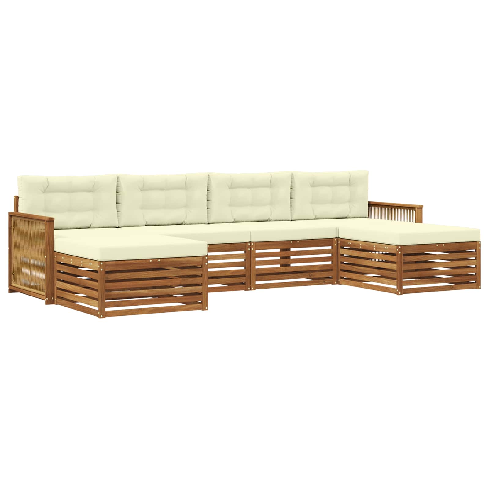Sofagarnituren mit Kissen 6 pcs Massivholz Akazie