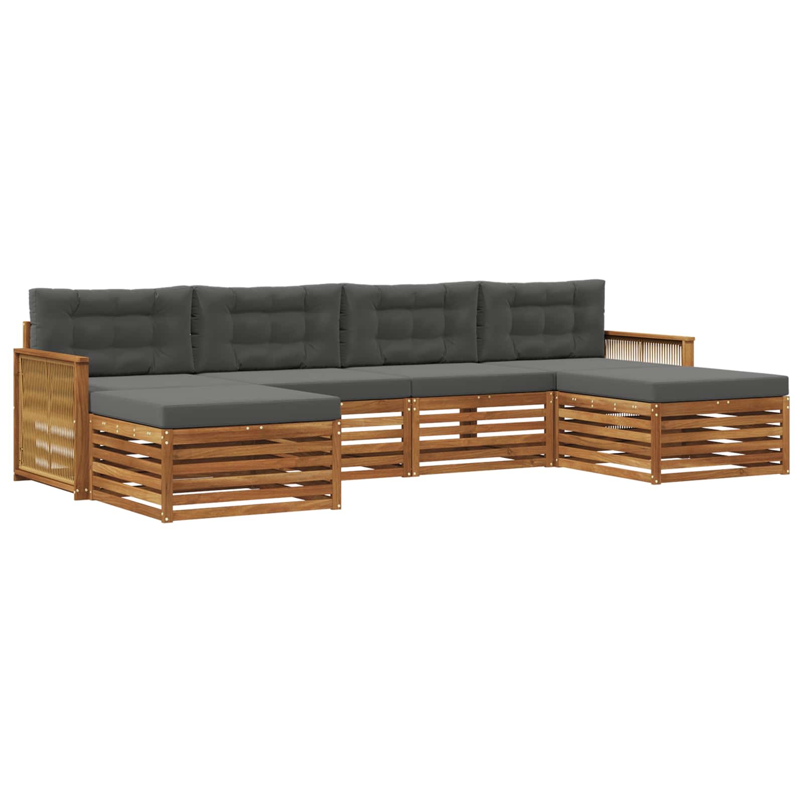 Sofagarnituren mit Kissen 6 pcs Massivholz Akazie