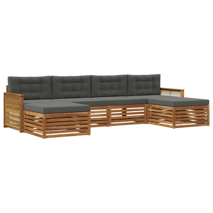 Outdoor-Sofagarnitur 6 stk. Natur und Anthrazit