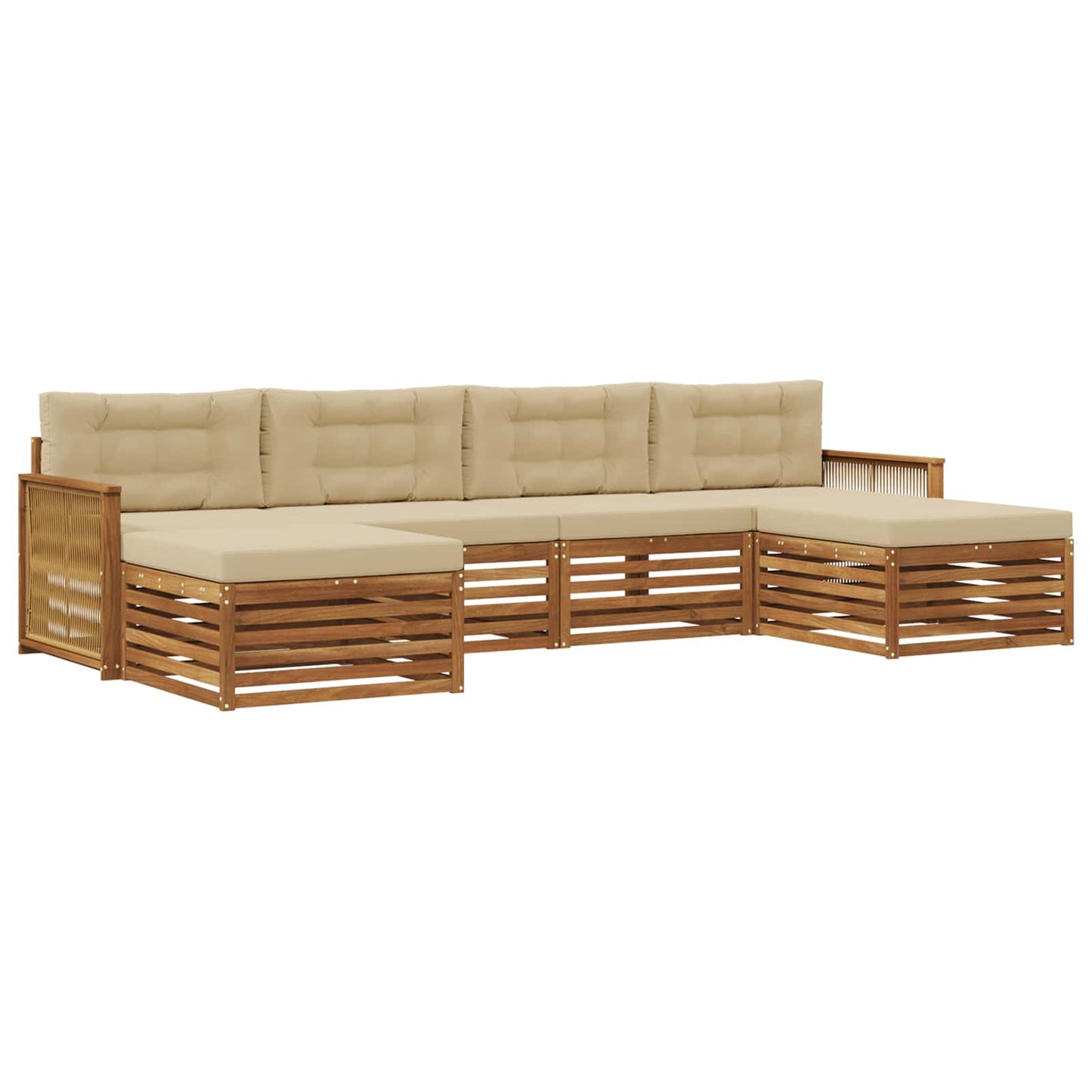 Sofagarnituren mit Kissen 6 pcs Massivholz Akazie