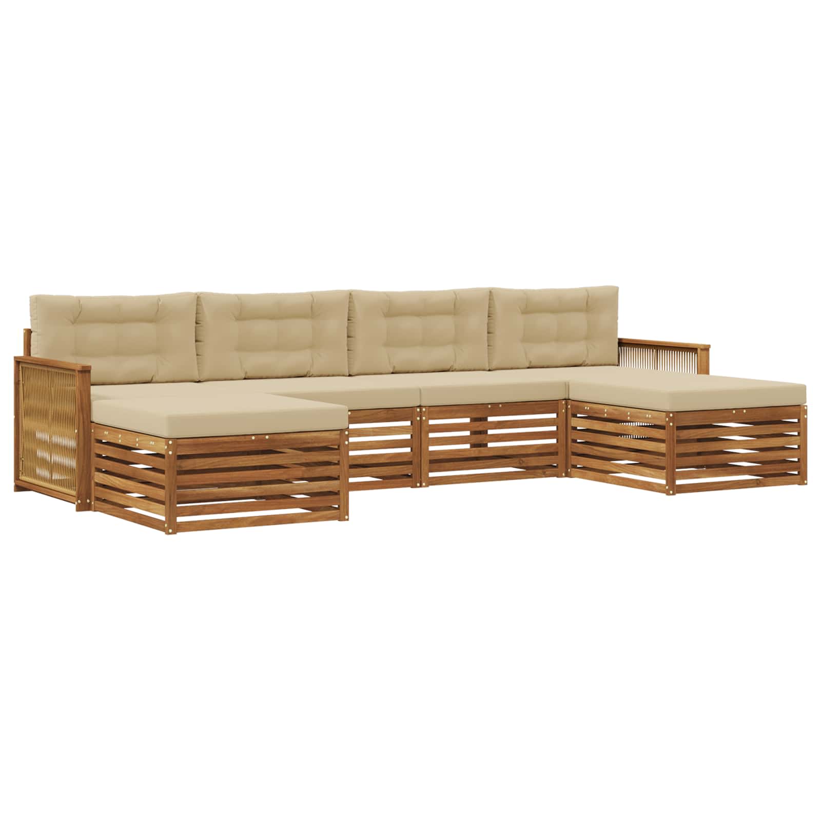 Sofagarnituren mit Kissen 6 pcs Massivholz Akazie