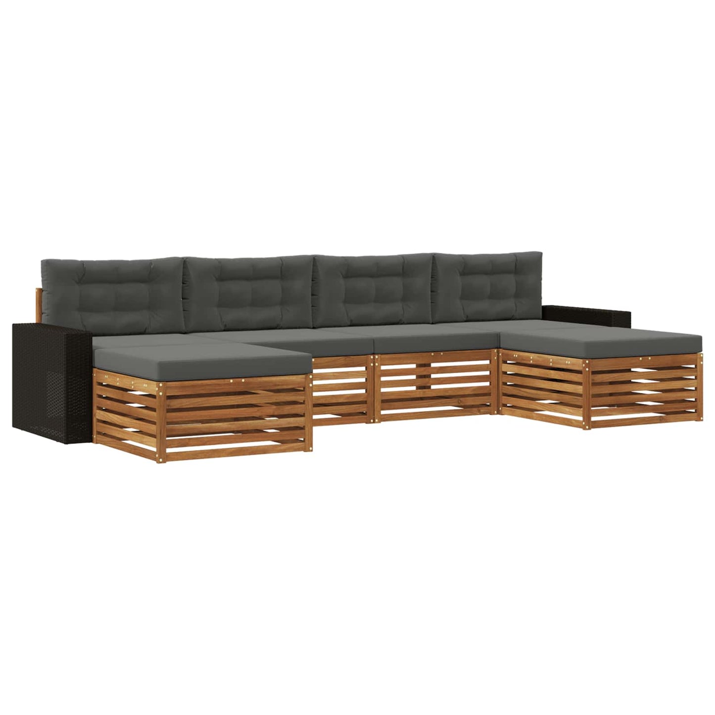 Sofagarnituren mit Kissen 6 pcs Massivholz Akazie