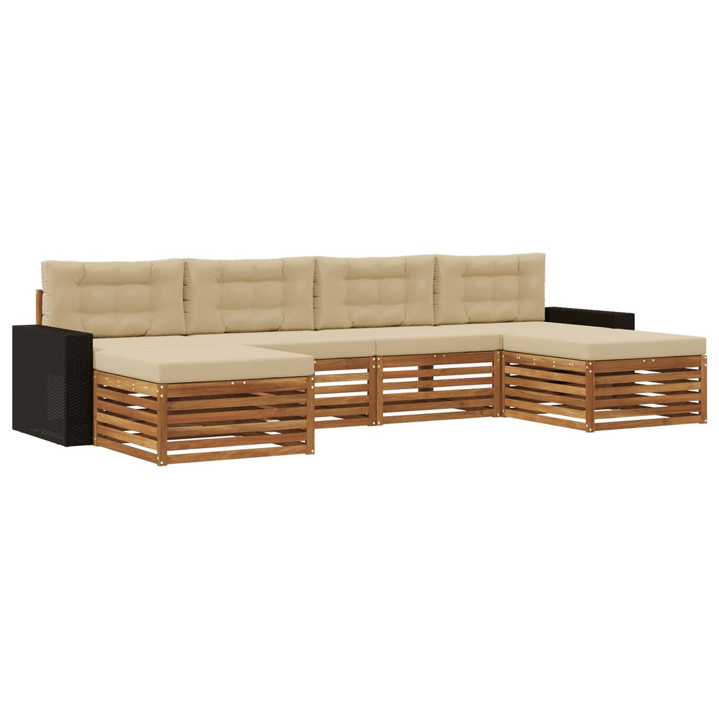 Sofagarnituren mit Kissen 6 pcs Massivholz Akazie