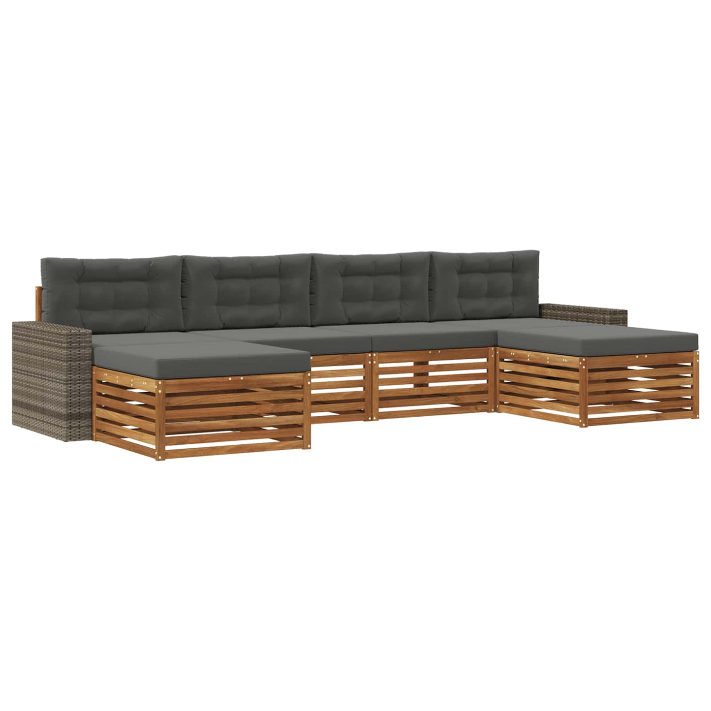 Sofagarnituren mit Kissen 6 pcs Massivholz Akazie