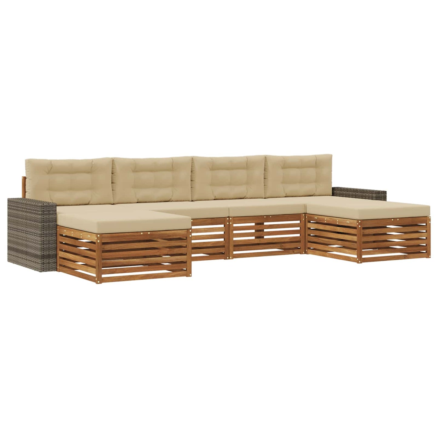 Sofagarnituren mit Kissen 6 pcs Massivholz Akazie