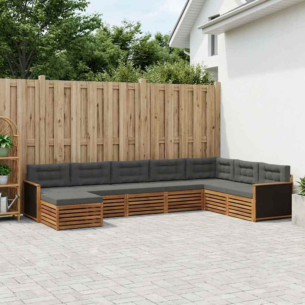 Outdoor-Sofagarnitur 8 stk. Natur und Anthrazit
