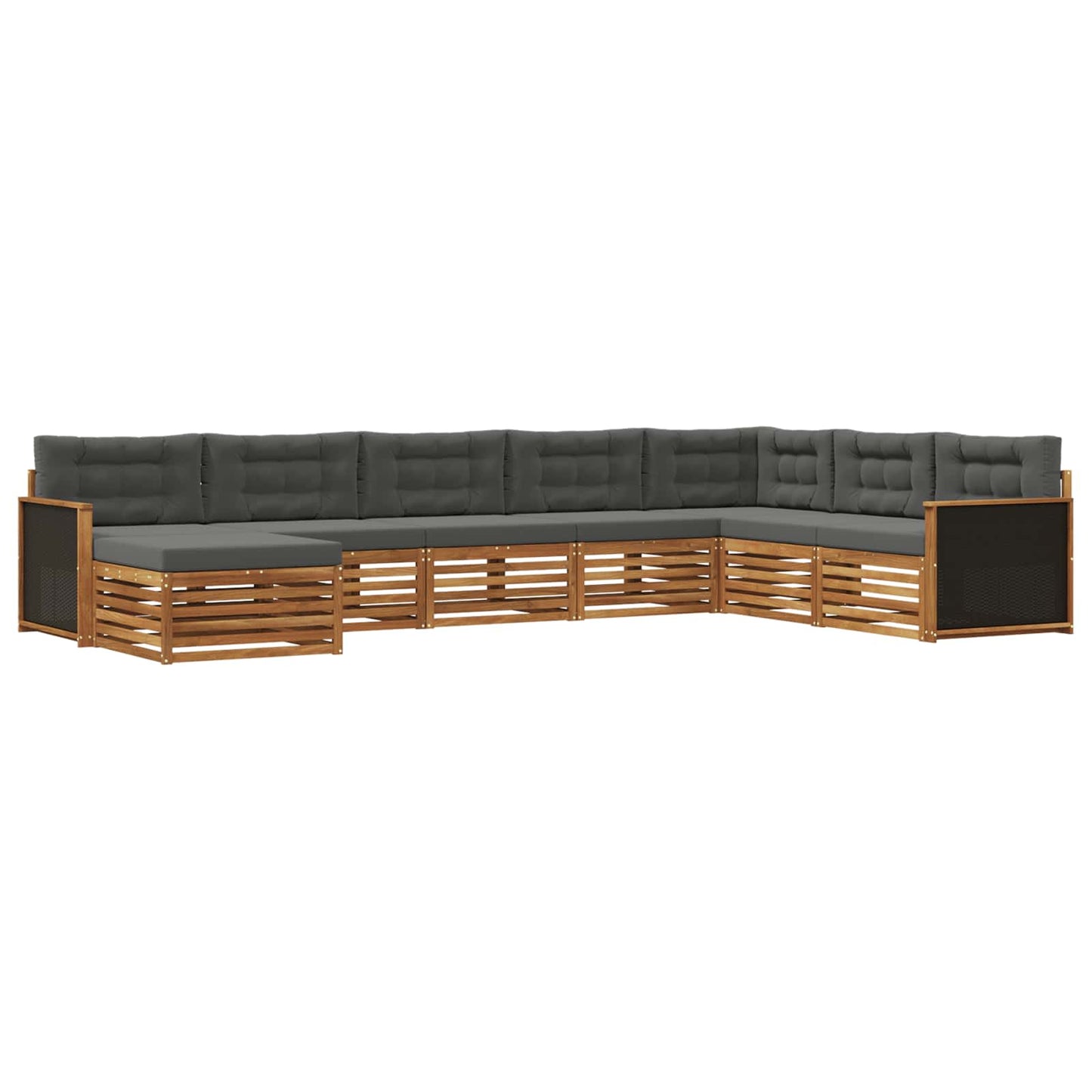 Outdoor-Sofagarnitur 8 stk. Natur und Anthrazit
