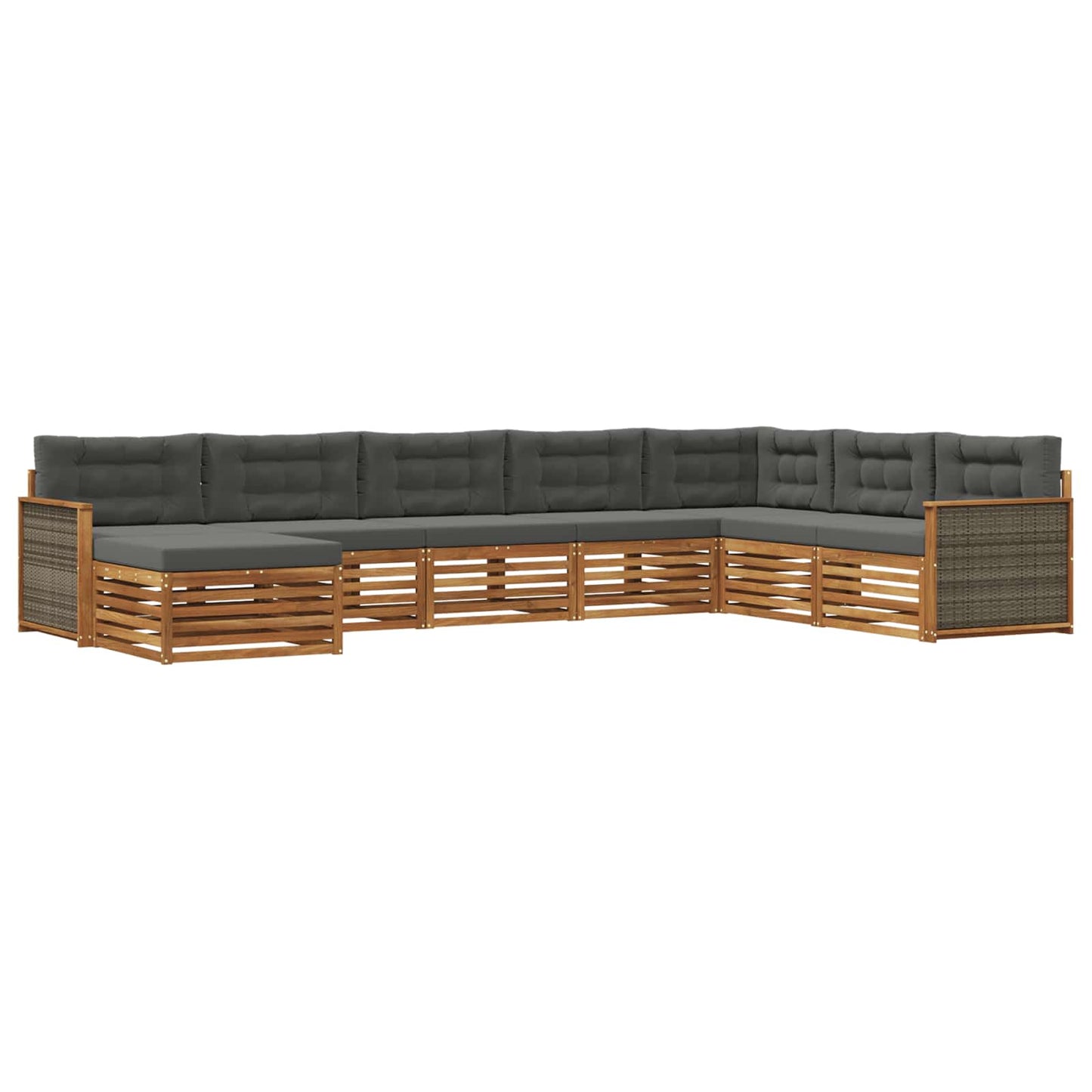 Outdoor-Sofagarnitur 8 stk. Natur und Anthrazit