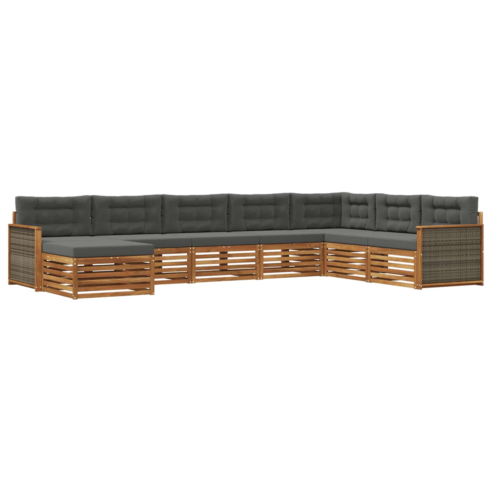 Outdoor-Sofagarnitur 8 stk. Natur und Anthrazit