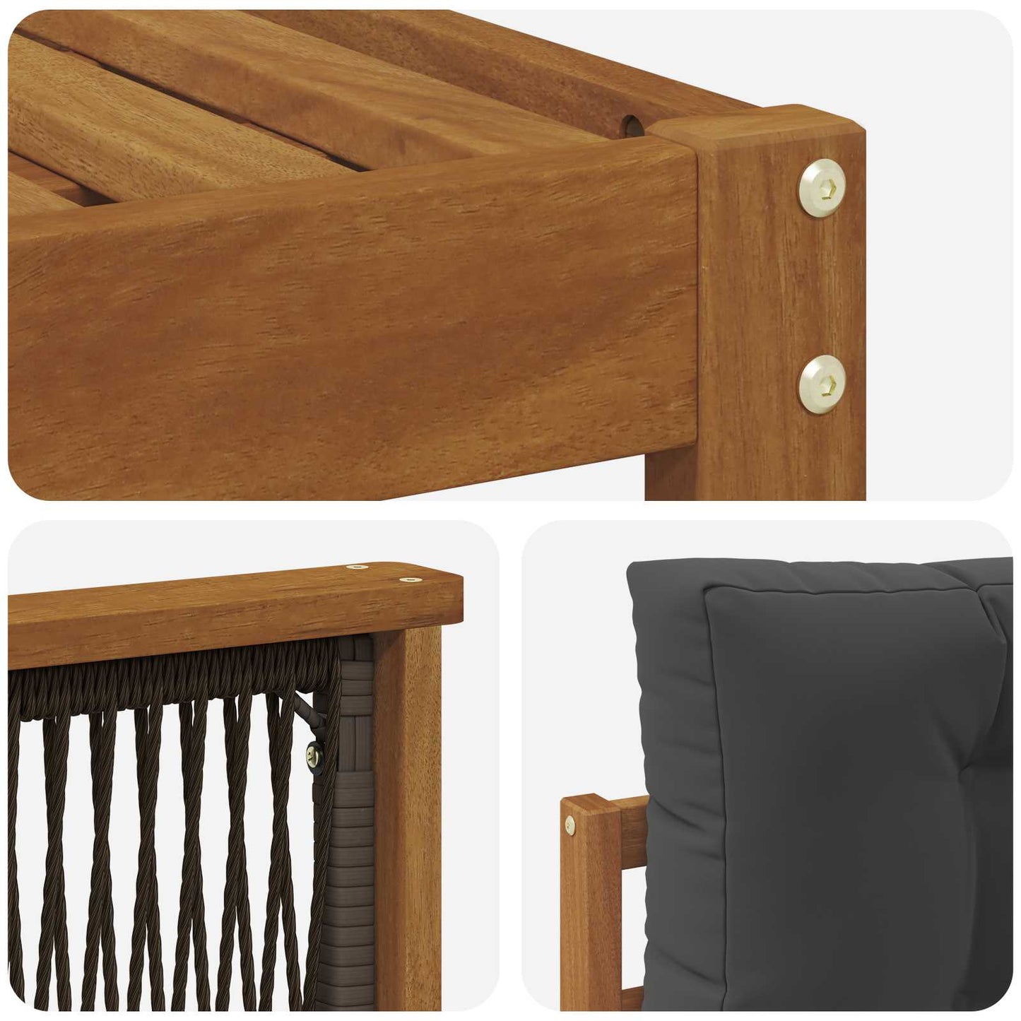 Outdoor-Sofagarnitur 8 stk. Natur und Anthrazit